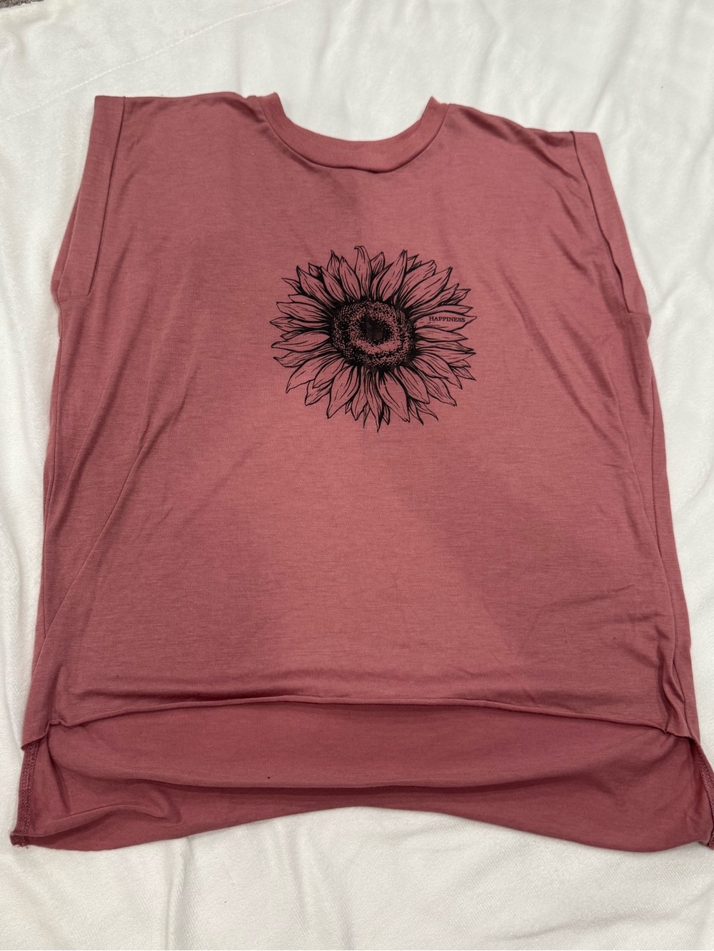 Sunflower Graphic Sleeveless Top - Dusty Rose
